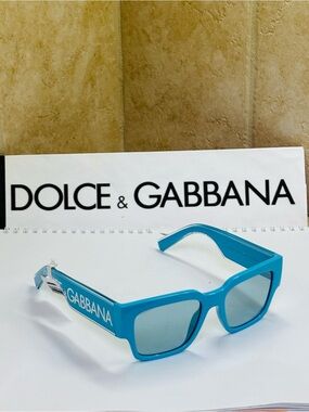 Dolce & Gabbana DG6184 3346/65 Aqua Blue Rectangle Sunglasses